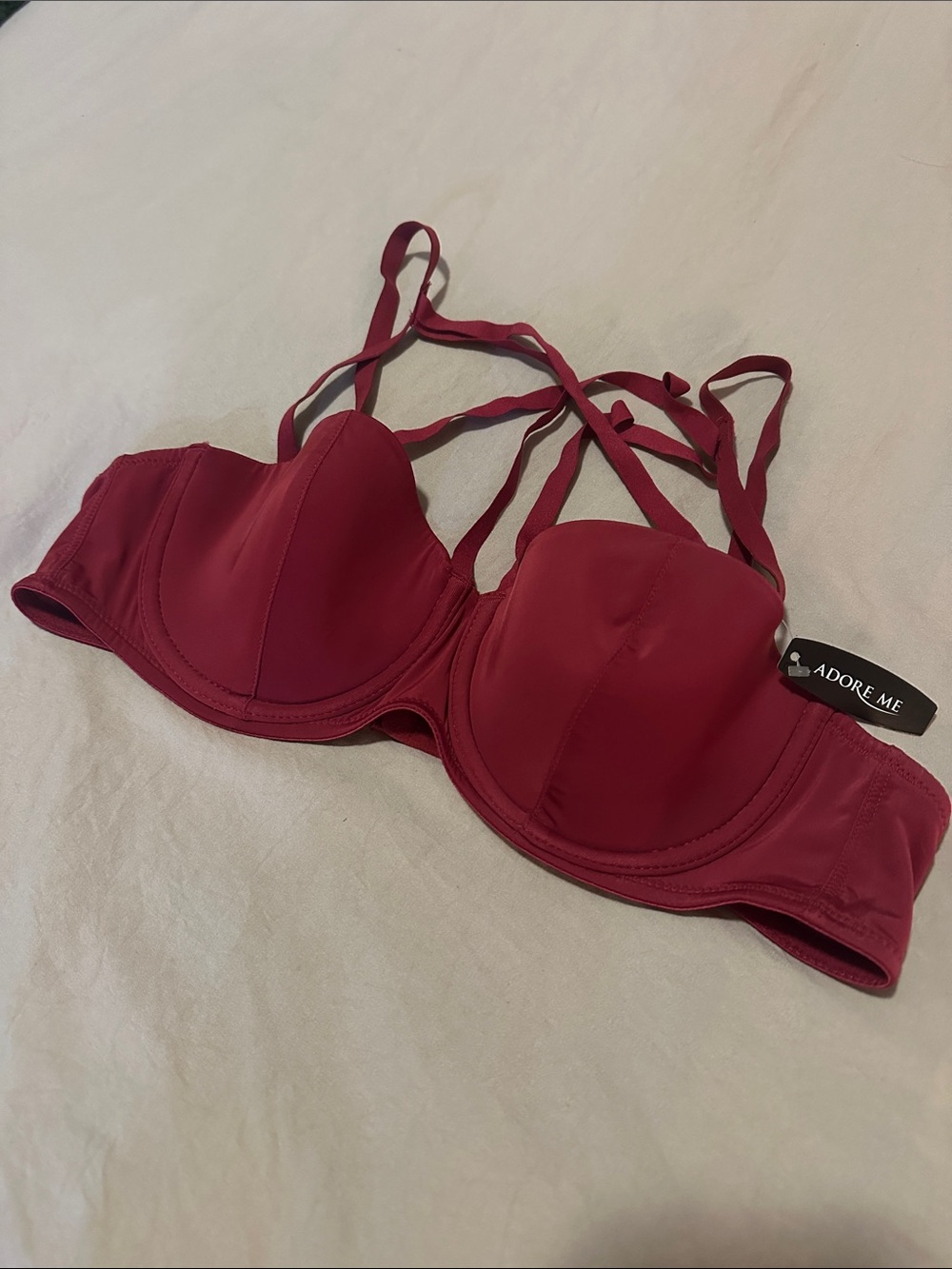 Adore Me Burgundy Strappy Underwire Bra